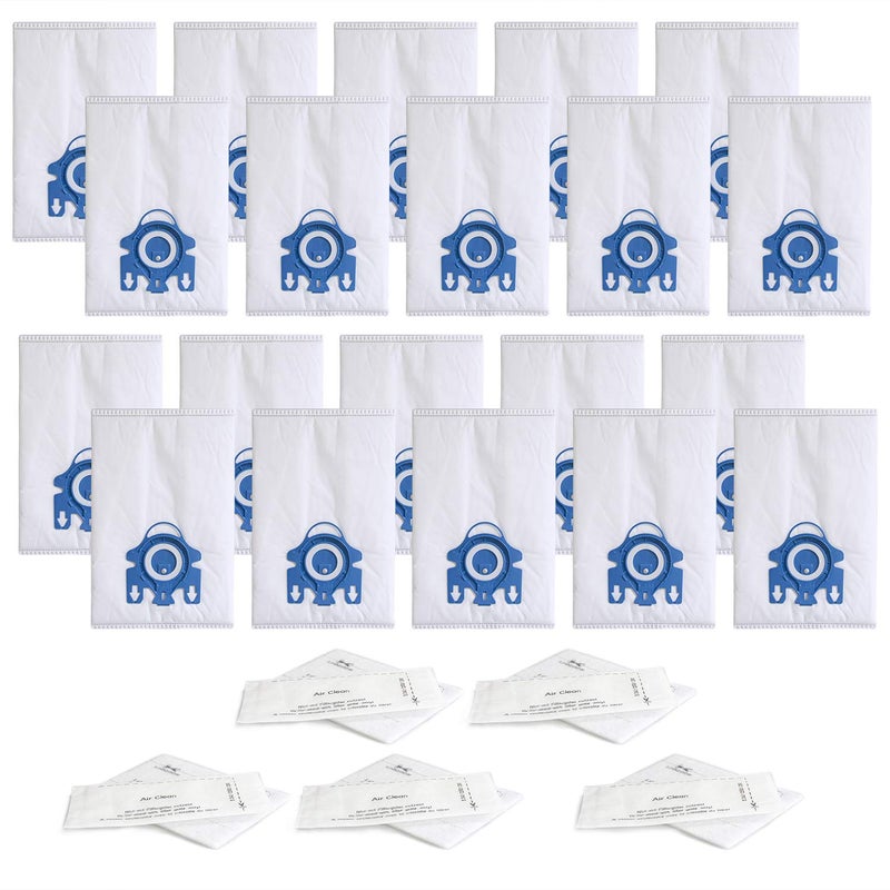 BIHARNT Replacement GN Vacuum Cleaner Bags Compatible with Miele S2, S5, S8, Classic C1, Complete C2 and Complete C3 Series Canister Vacuum Cleaner (20 Pack Dust Bags + 5 Set Filters) - Image 1